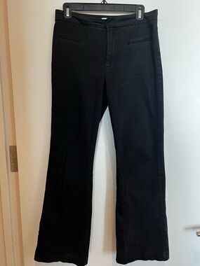Mango Black Mid-Rise Bootcut Dress Pants